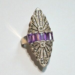 Stunning Sterling Art Deco Style Ring